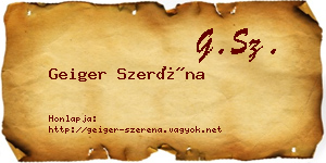Geiger Szeréna névjegykártya