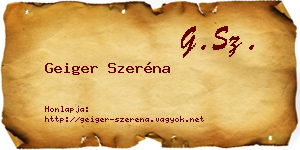 Geiger Szeréna névjegykártya